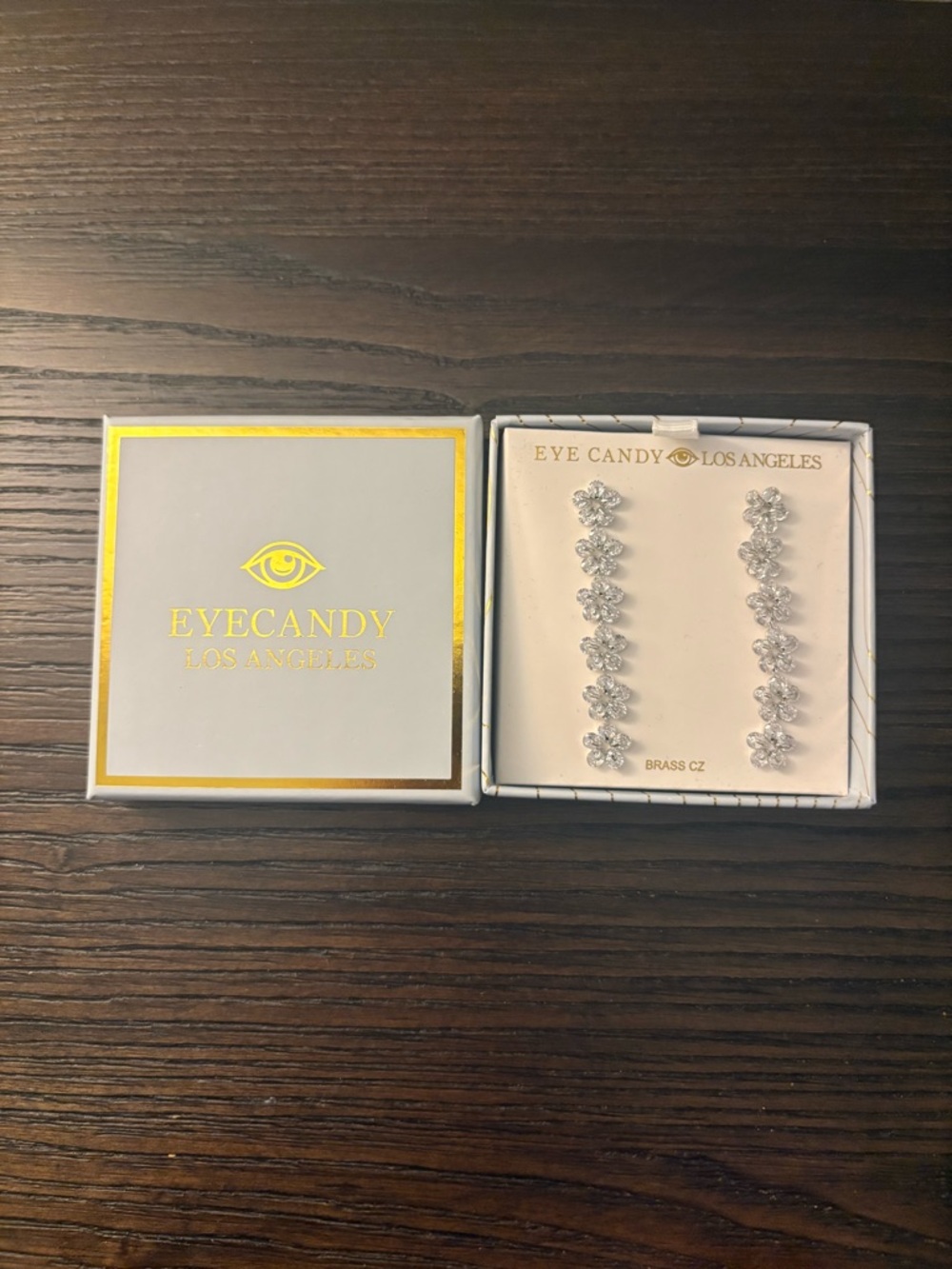 NEW Eye Candy Silver Floral Drop Earrings